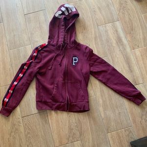 Vintage Y2K Victoria’s Secret Pink maroon zip jacket with hood